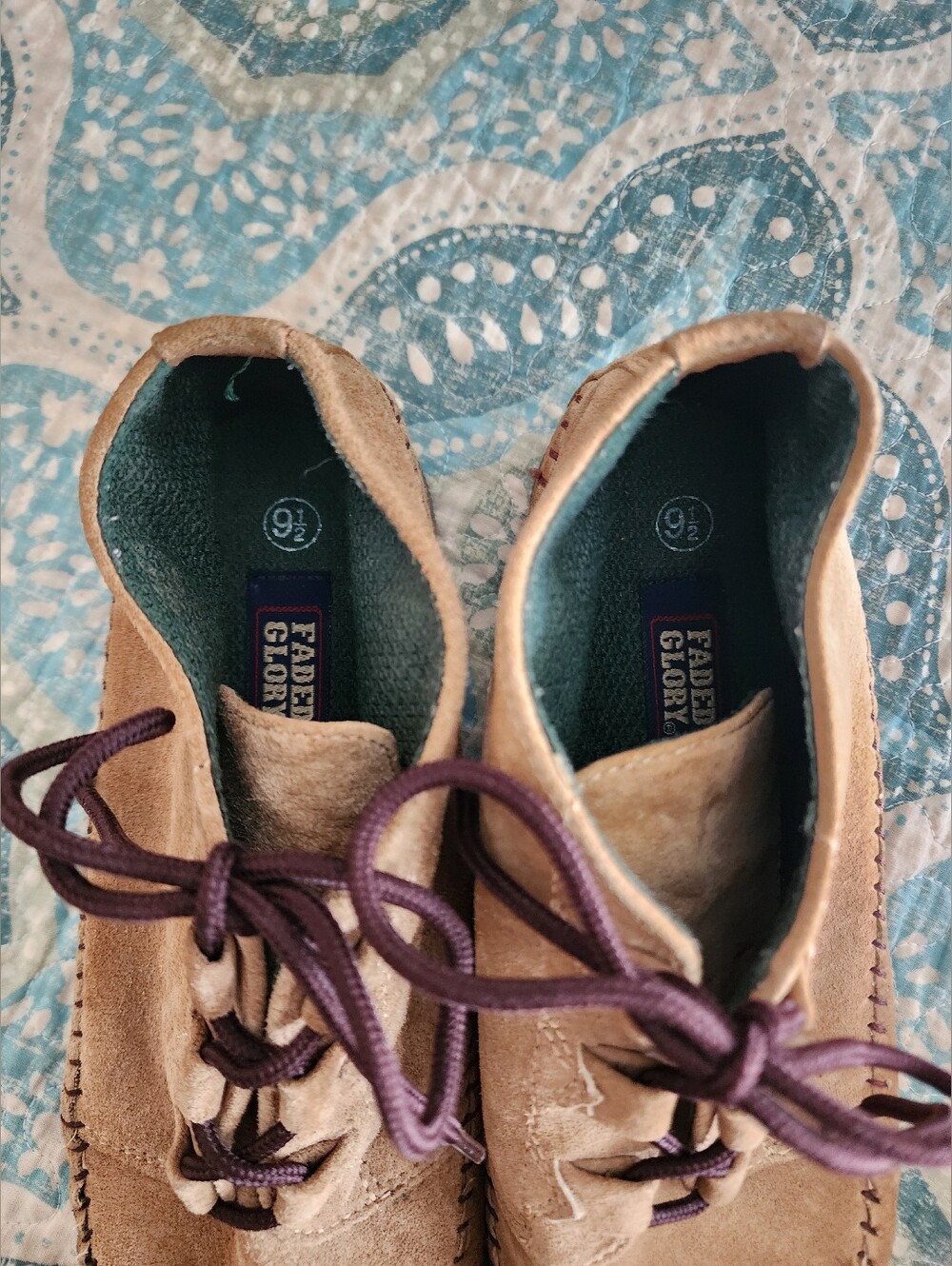 VTG Cheyenne Tan Suede Boho Chukka Ankle Bootie Moccasins - Picture 8 of 9